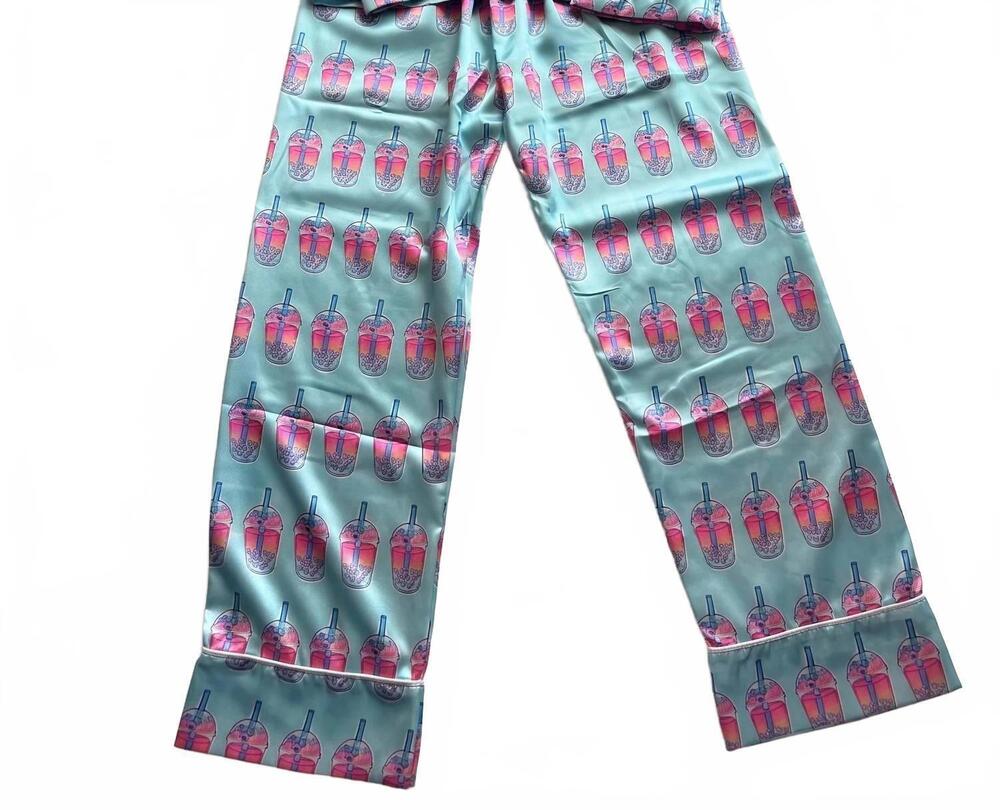 NEW TWEENSTYLE girls boba lounge set in green multi